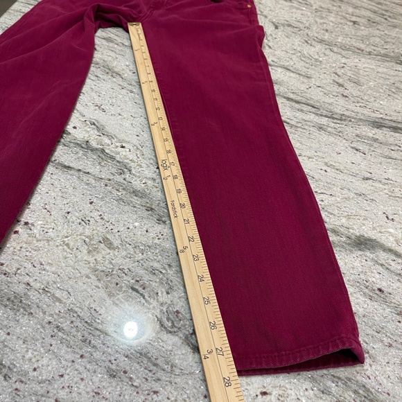 7 for All Mankind Women's Cropped Denim Jeans Skinny Midrise Maroon - Picture 11 of 11